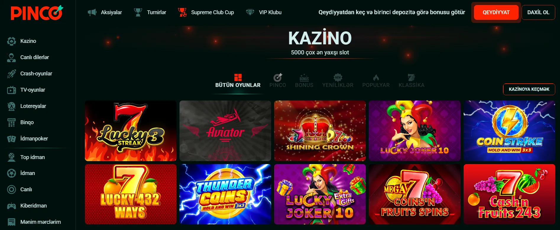 Pinco yüklə ilə yeni bonuslar sizi gözləyir Pinco proqramı ilə təhlükəsiz və sürətli oyun