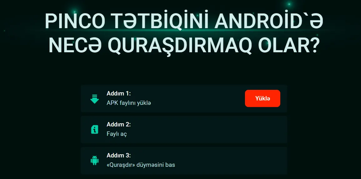 Pinco proqramı ilə hər yerdə oynayın Pinko yukle ilə mobil rahatlıq əldə edin