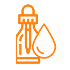 transparent orange icon of dropper bottle for oils and liquid extracts
