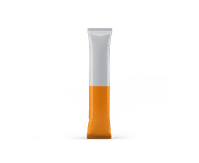 image of orange stick pack packaging option on white background